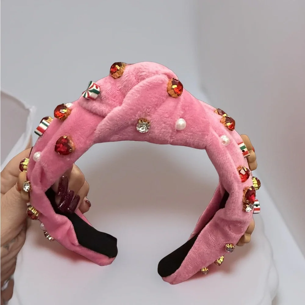 Pink Gingerbread Christmas headband NEW